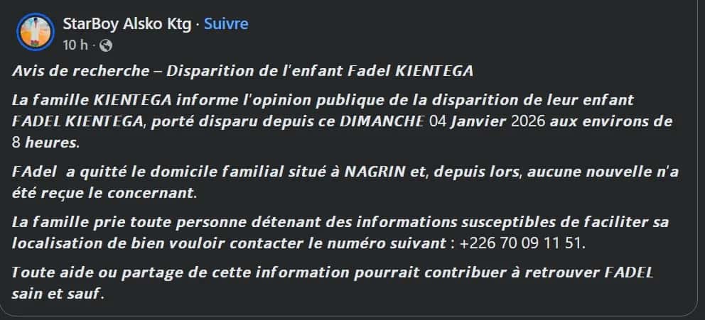 Recherche urgente