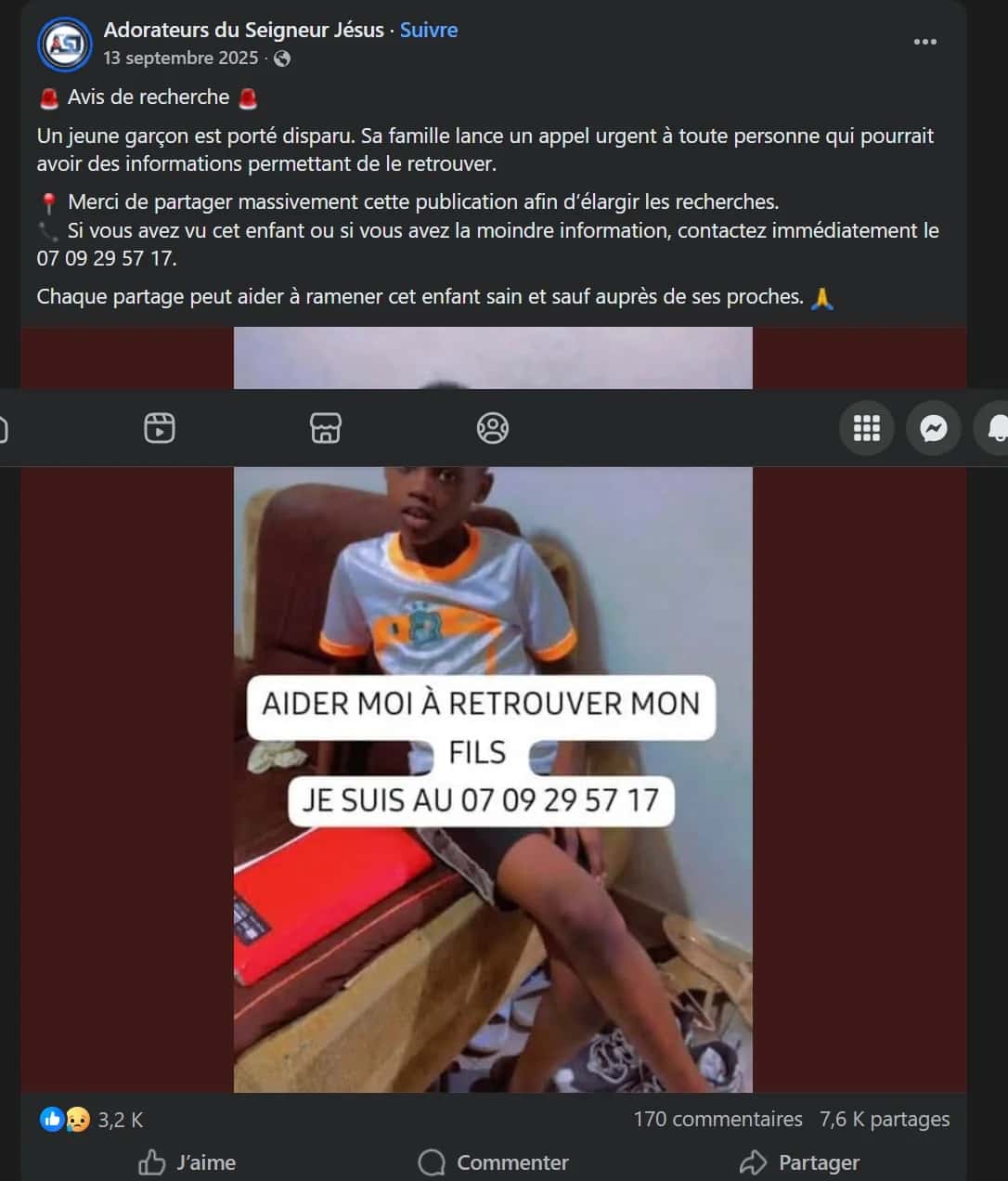 Recherche urgente
