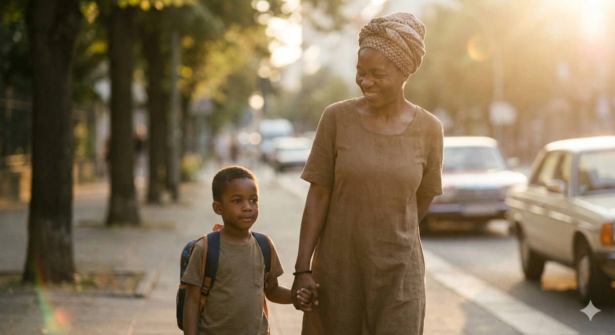 Mère tenant son enfant dans ses bras