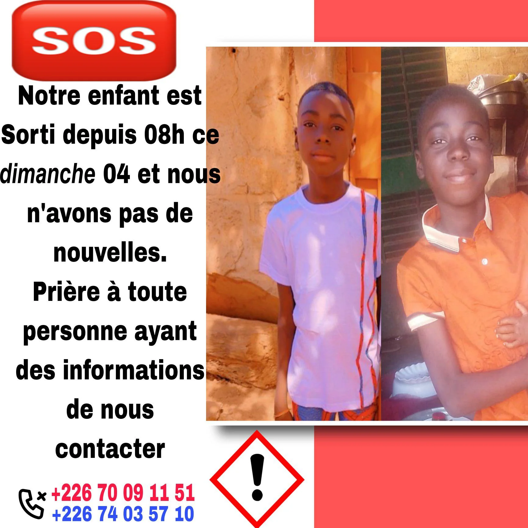 Annonce disparition enfant
