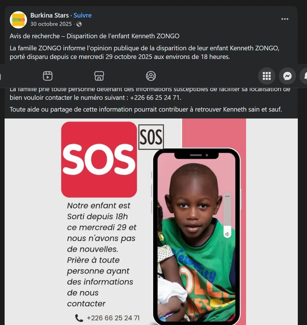 Annonce disparition enfant