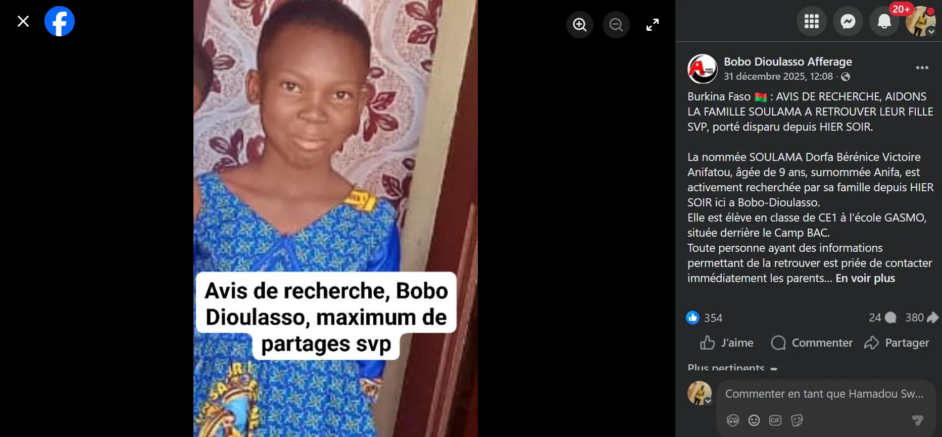 Annonce disparition enfant