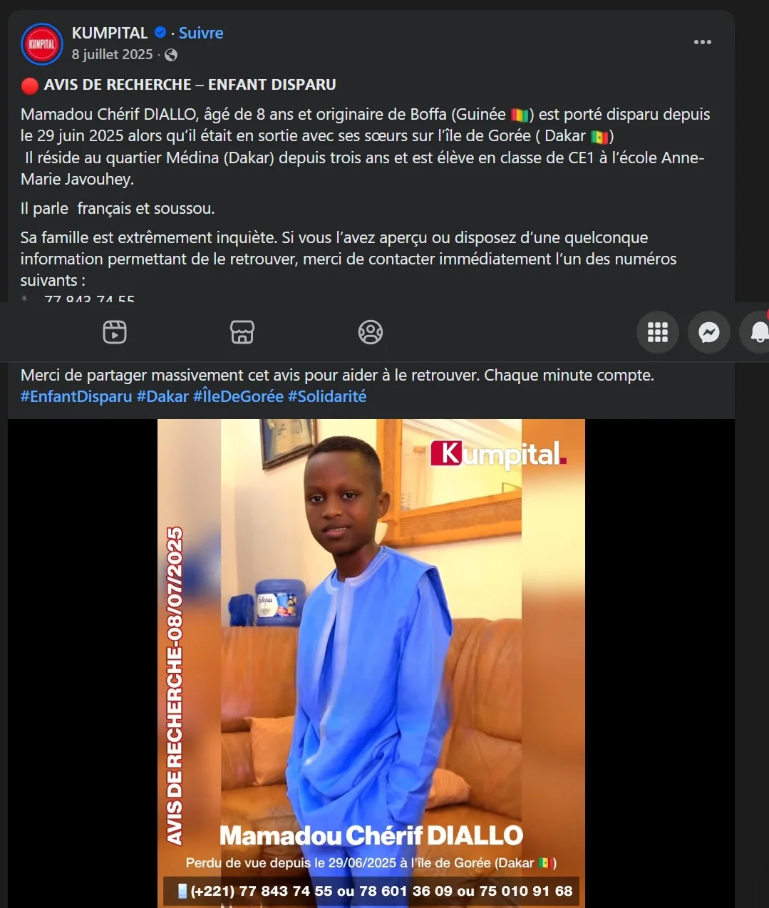 Annonce disparition enfant