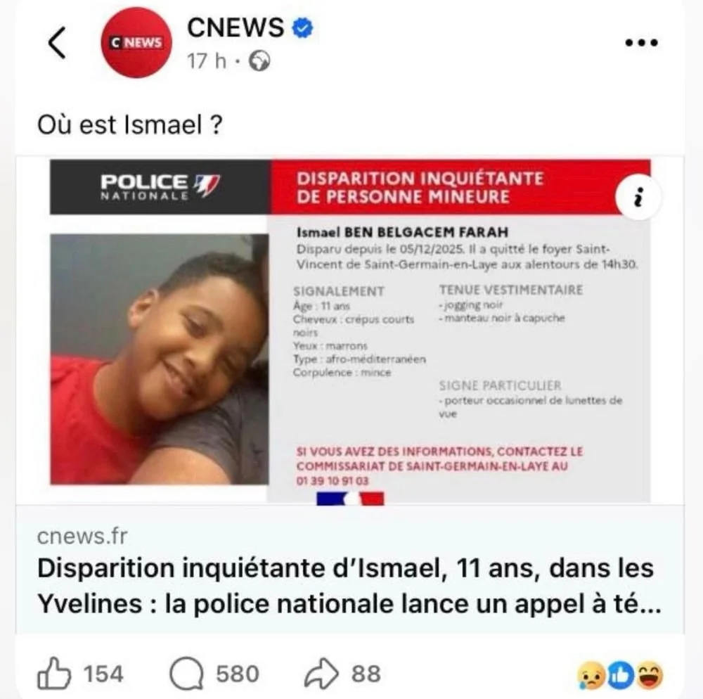 Annonce disparition enfant